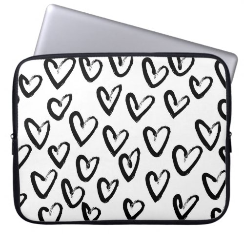 Paint Stroke Heart Pattern Laptop Sleeve