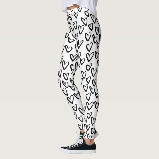 Paint Stroke Heart Pattern Leggings (Left)