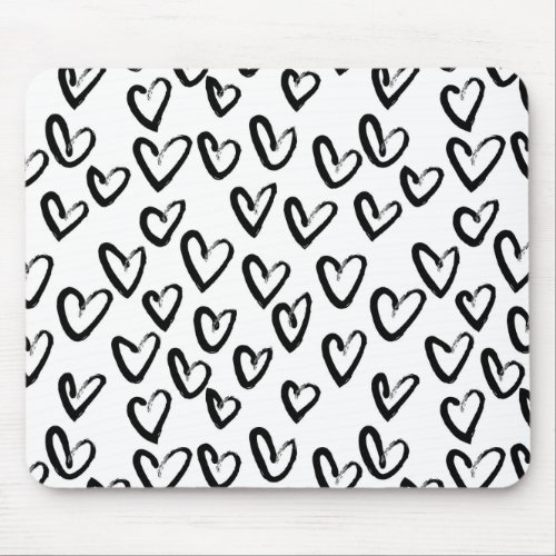 Paint Stroke Heart Pattern Mouse Pad