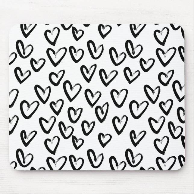 Paint Stroke Heart Pattern Mouse Pad (Front)