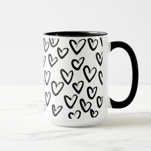 Paint Stroke Heart Pattern Mug