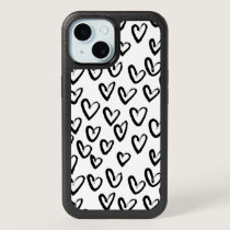 Paint Stroke Heart Pattern iPhone 15 Case