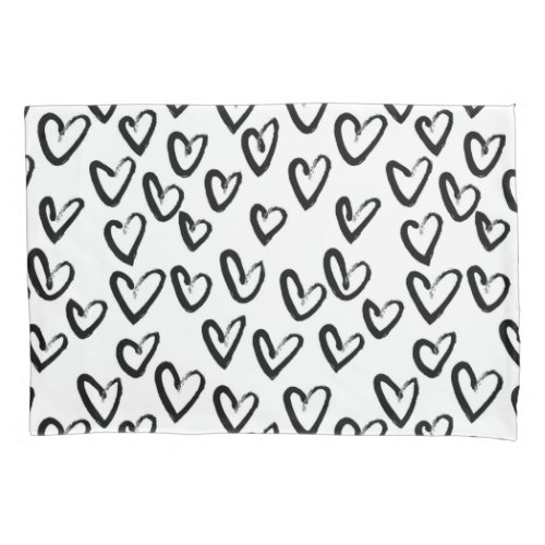 Paint Stroke Heart Pattern Pillow Case