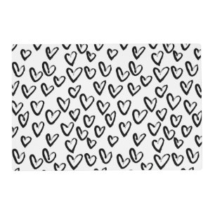 Paint Stroke Heart Pattern Placemat