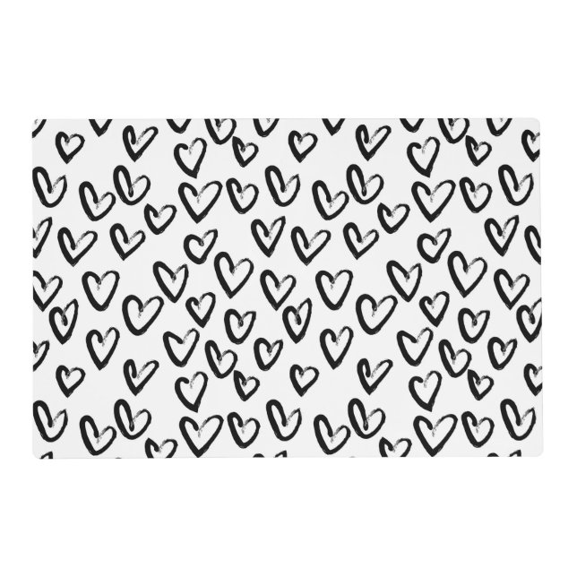 Paint Stroke Heart Pattern Placemat (Front)