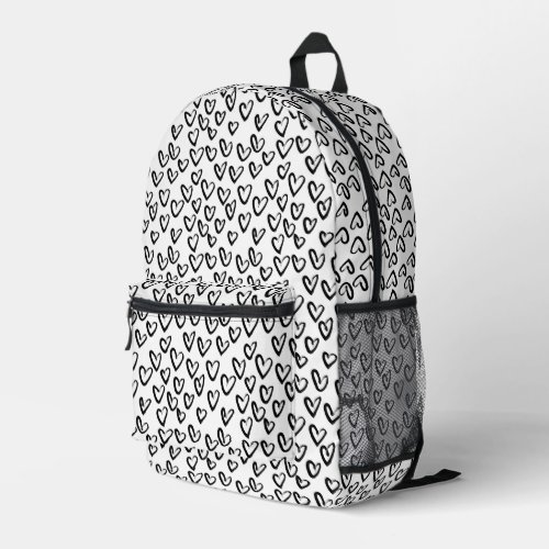 Paint Stroke Heart Pattern Printed Backpack