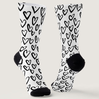 Paint Stroke Heart Pattern Socks