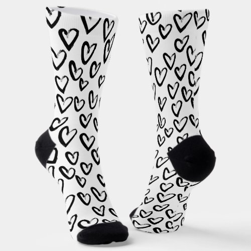 Paint Stroke Heart Pattern Socks