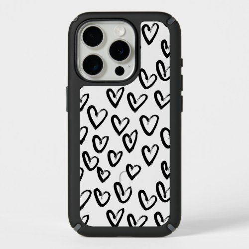 Paint Stroke Heart Pattern iPhone 15 Pro Case