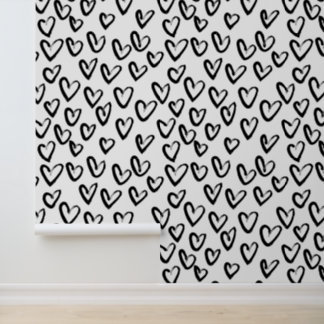 Paint Stroke Heart Pattern Wallpaper