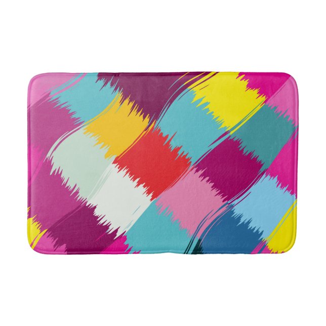 Paint strokes abstract design bathroom mat (Front)