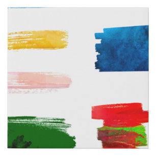 Paint strokes blobs glitter splat faux canvas print