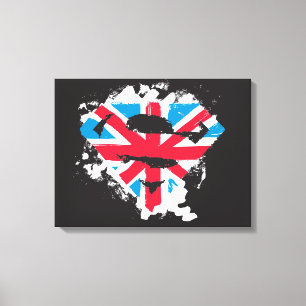 Paint Strokes British S-Shield Canvas Print
