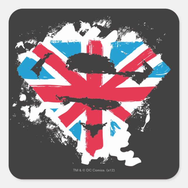 Paint Strokes British S-Shield Square Sticker (Front)
