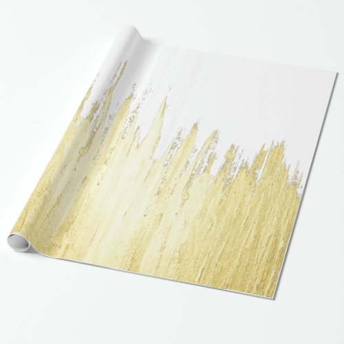 Paint Strokes in Faux Gold Wrapping Paper