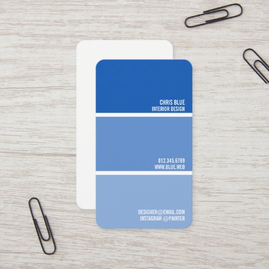 Paint Swatch Blue Chips Painter Decorator Business Card Paint Swatch Blue Chips Painter Decorator Business Card Zazzle