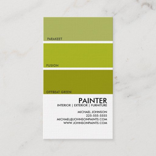 Customizable Paint Swatch Business Card