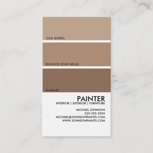 Customizable Paint Swatch Business Cards