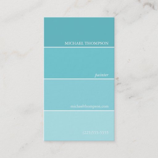 Customizable Paint Swatch Business Cards