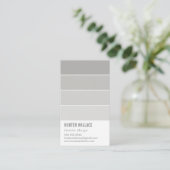 PAINT SWATCH CHIP modern decor ombre gray Business Card (Standing Front)