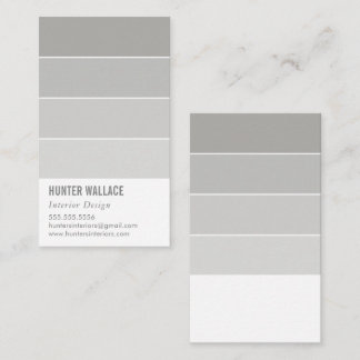 PAINT SWATCH CHIP modern decor ombre gray Business Card
