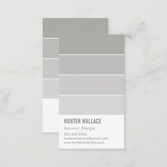 PAINT SWATCH CHIP modern decor ombre gray Business Card (Front/Back)