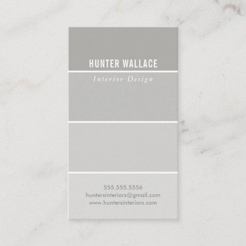 PAINT SWATCH CHIP modern decor ombre gray Business Card