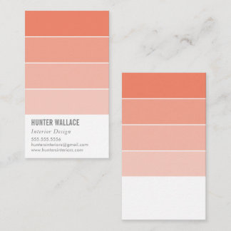 PAINT SWATCH CHIP modern decor ombre peach salmon Business Card