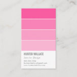 Paint Swatch Chip Modern Decor Ombre Pink Business Card at Zazzle