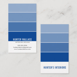 PAINT SWATCH CHIP modern design ombre royal blue Business Card