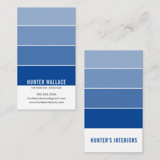 PAINT SWATCH CHIP modern design ombre royal blue Business Card