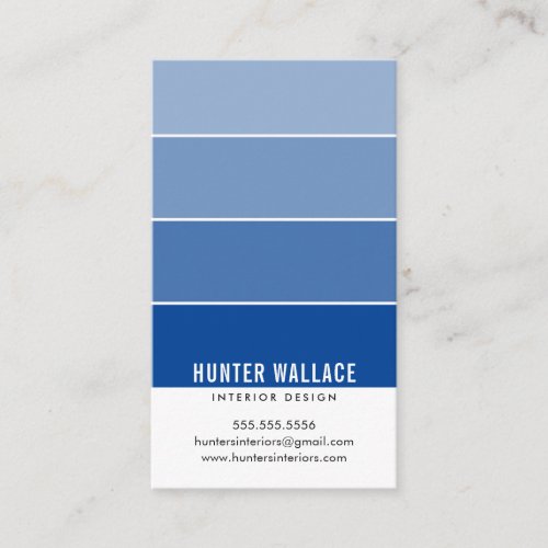 PAINT SWATCH CHIP modern design ombre royal blue Business Card