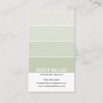 Paint Swatch Chip Modern Design Ombre Sage Green Business Card by edgeplus at Zazzle