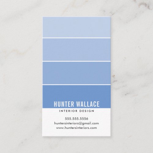 PAINT SWATCH CHIP modern interiors ombre blue Business Card