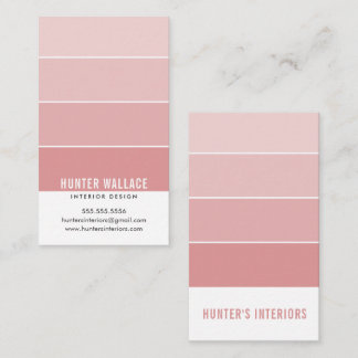 PAINT SWATCH CHIP modern interiors ombre coral Business Card