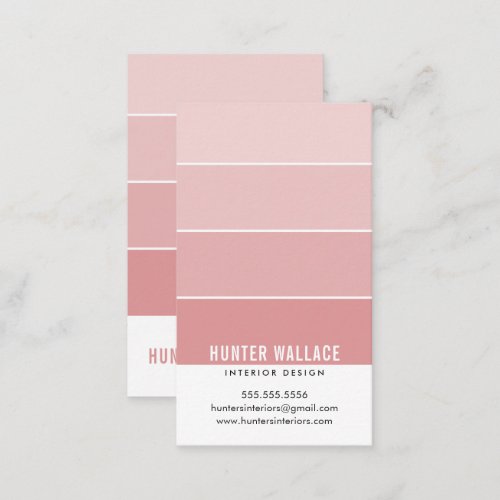 PAINT SWATCH CHIP modern interiors ombre coral Business Card