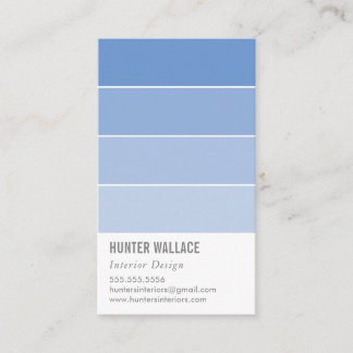 PAINT SWATCH CHIP modern ombre periwinkle blue Business Card