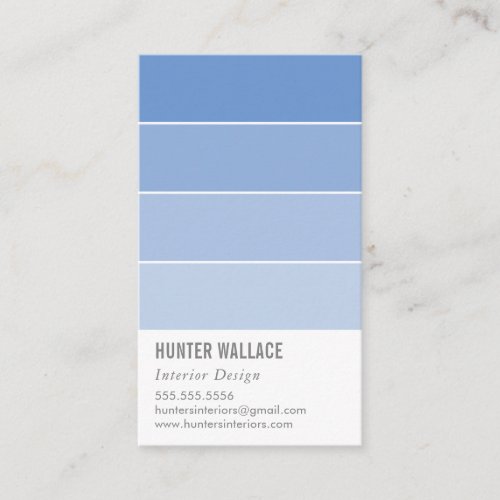 PAINT SWATCH CHIP modern ombre periwinkle blue Business Card