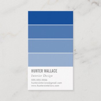 Paint Swatch Chip Modern Ombre Royal Blue Business Card by edgeplus at Zazzle