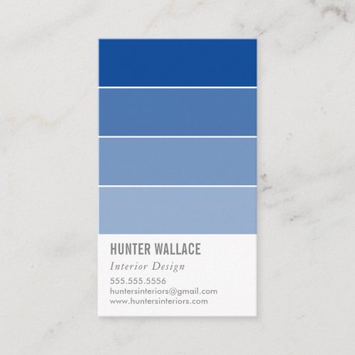 PAINT SWATCH CHIP modern ombre royal blue Business Card