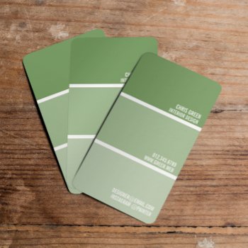 Paint Swatch | Green Paint Chips Painter Decorator Business Card by jennsdoodleworld at Zazzle