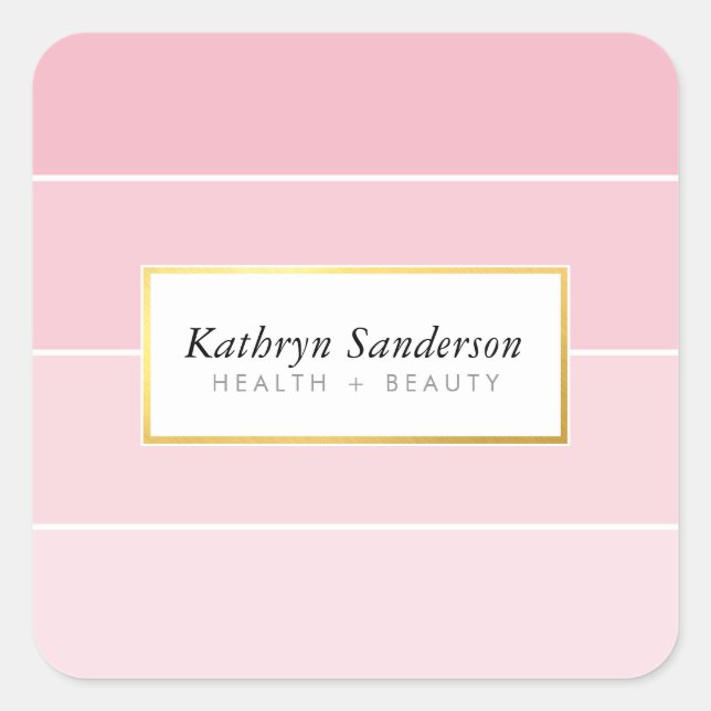 PAINT SWATCH modern stylish chic pink ombre Square Sticker (Front)