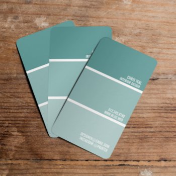Paint Swatch | Teal Paint Chips Painter Decorator Business Card by jennsdoodleworld at Zazzle