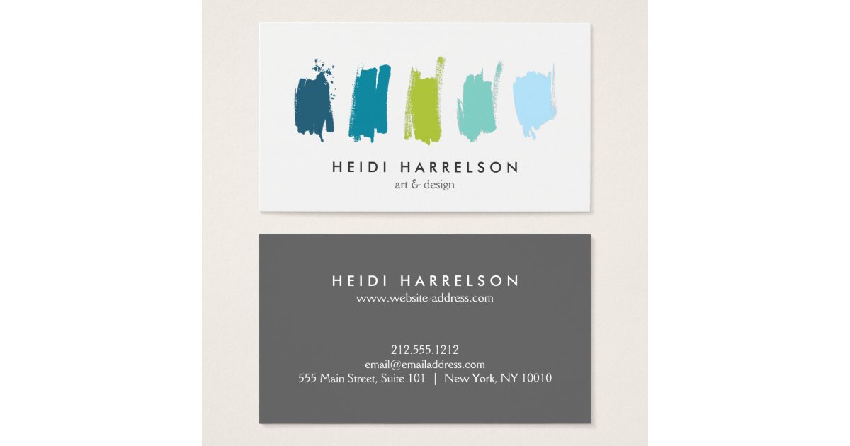 paint swatches blue green business card zazzle bluegreen card