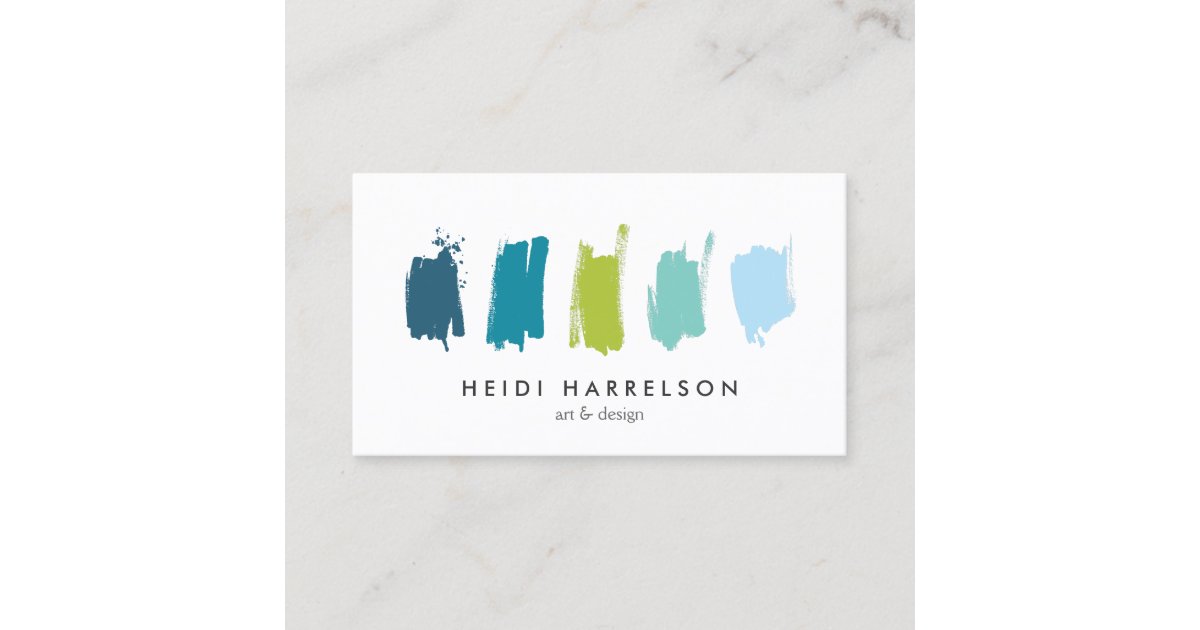 Paint Swatches Blue/Green Business Card Zazzle