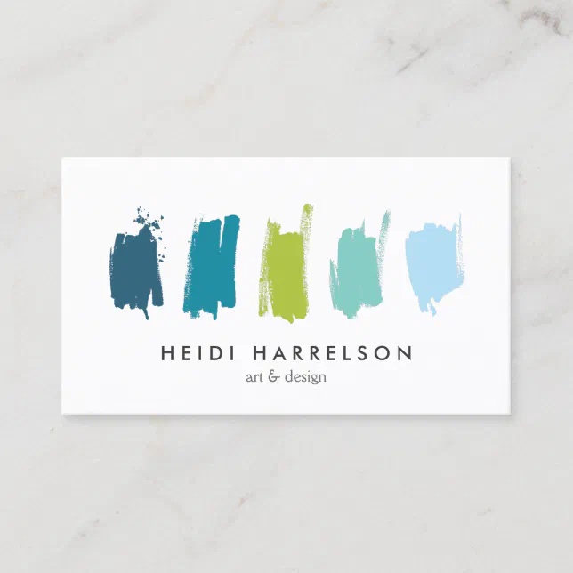 Paint Swatches Blue/Green Business Card Zazzle