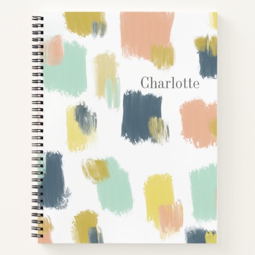 Paint Swatches in Pastel Earth Tones with Name Notebook