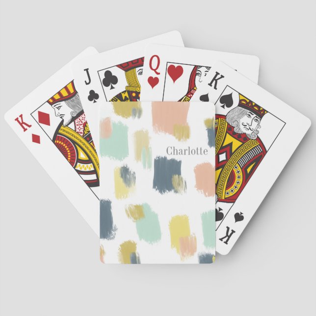 Paint Swatches in Pastel Earth Tones with Name Poker Cards (Back)