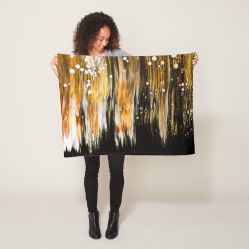 Paint Swipes Cells Abstract Art Fleece Blanket