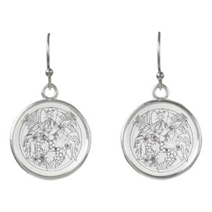 Paint the picture yourself a tropical pattern earrings